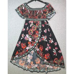 Floryday Dress Women's L Multicolor Floral Boho Midi Gypsy Festival Artistic